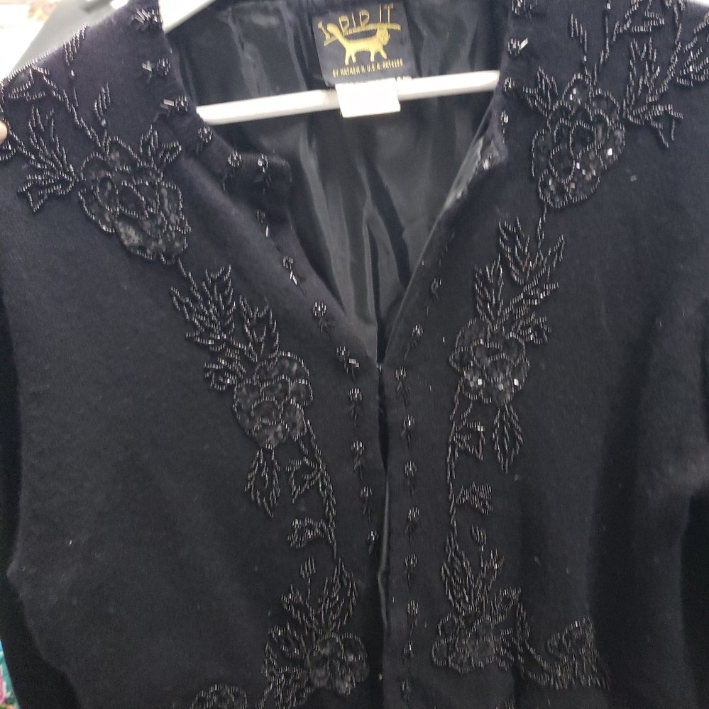 Vintage Beaded/Lined Lambswool/Angora Sweater